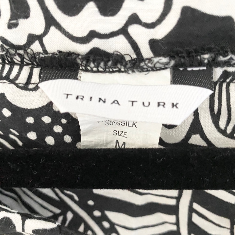 Trina Turk ✦ Silk Blend Beach Cover Tunic ✦ BW - Picture 2 of 11